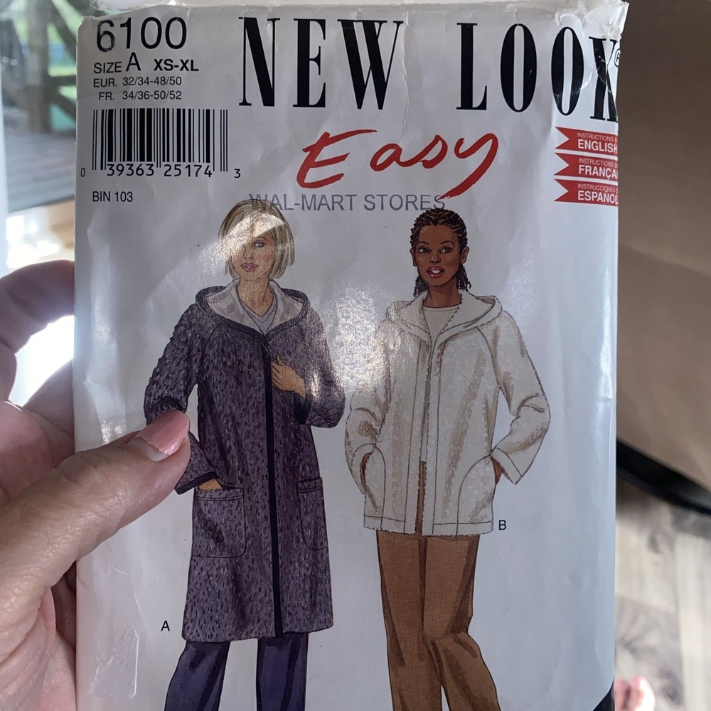 New Look Easy Jacket Sewing Pattern 6100 Cut Size Medium Hooded Coat Outerwear